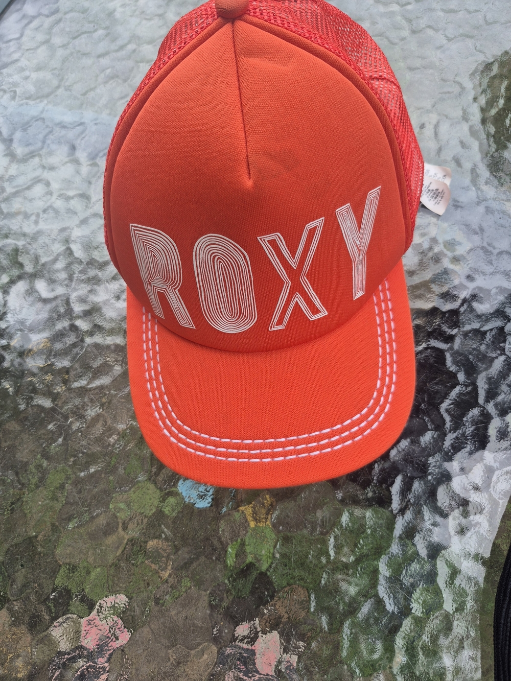 Roxy Kids Bright Orange Trucker Cap with White Logo